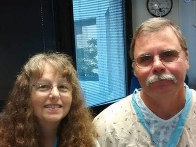 Judy and Charlie ready for surgery