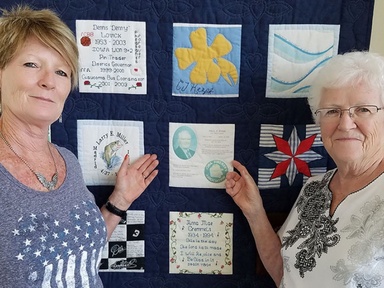 Geri and Patti with Quilt