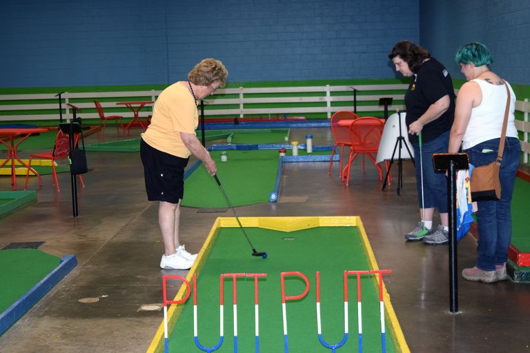 Janet Driscoll playing putt putt