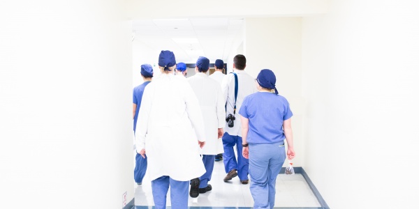 group of doctors walking