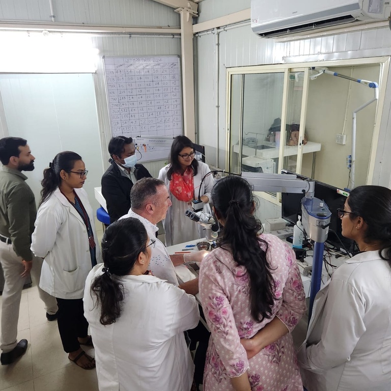 Greg Schmidt conducting training in India.